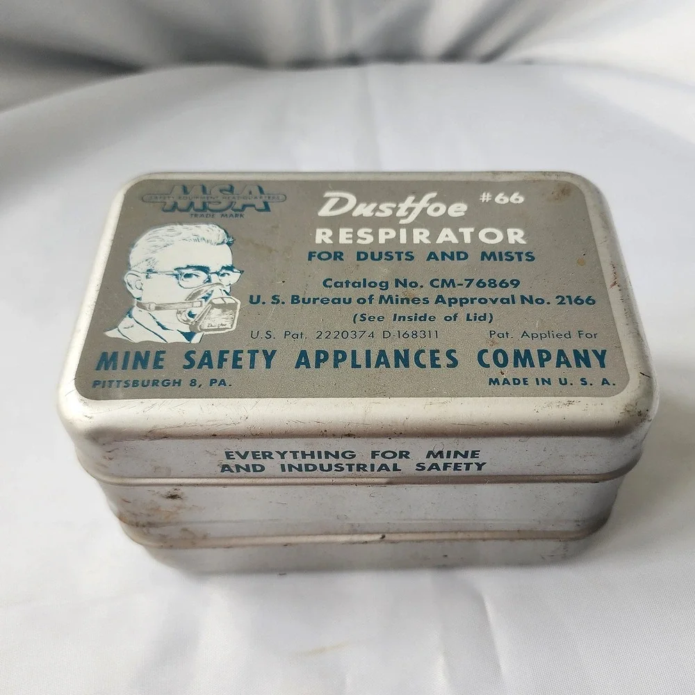 MSA‎ Dustfoe 66 Respirator Dust Mist Filter Mask Vintage Mining Work Safety MCM